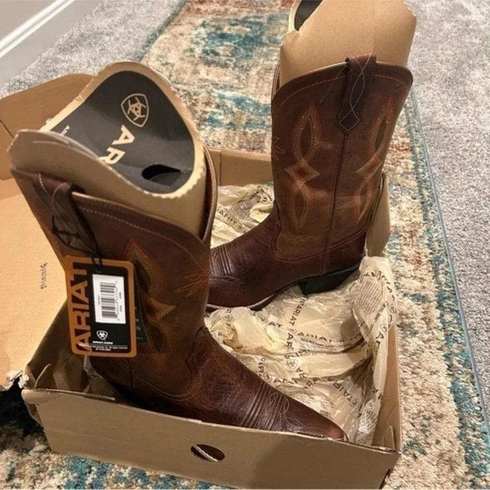✨NWT Ariat Round Up Square Toe II Western Boot 🥾 Cowboy 🤠 - 8 - Picture 8 of 13